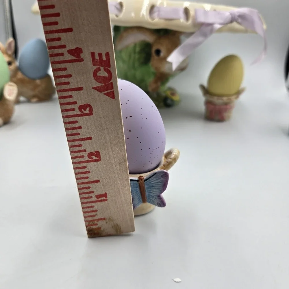 Ceramic‎ Easter Egg Display Set Pastel Speckled Decorative Egg Stand Costco